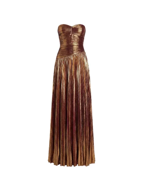 Retrofete Saba pleated metallic maxi dress