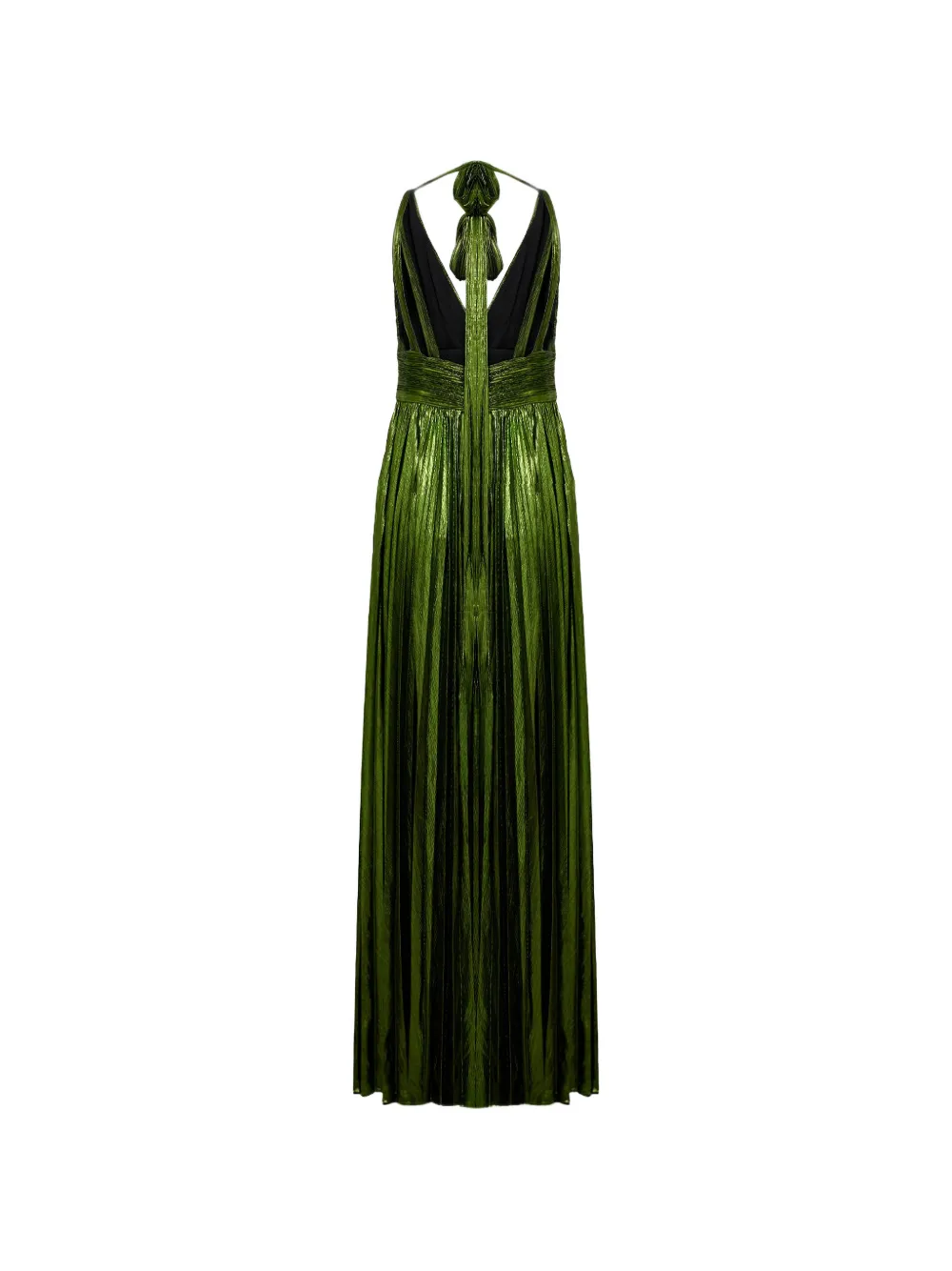 Retrofete Perindo geplooide maxi-jurk Groen