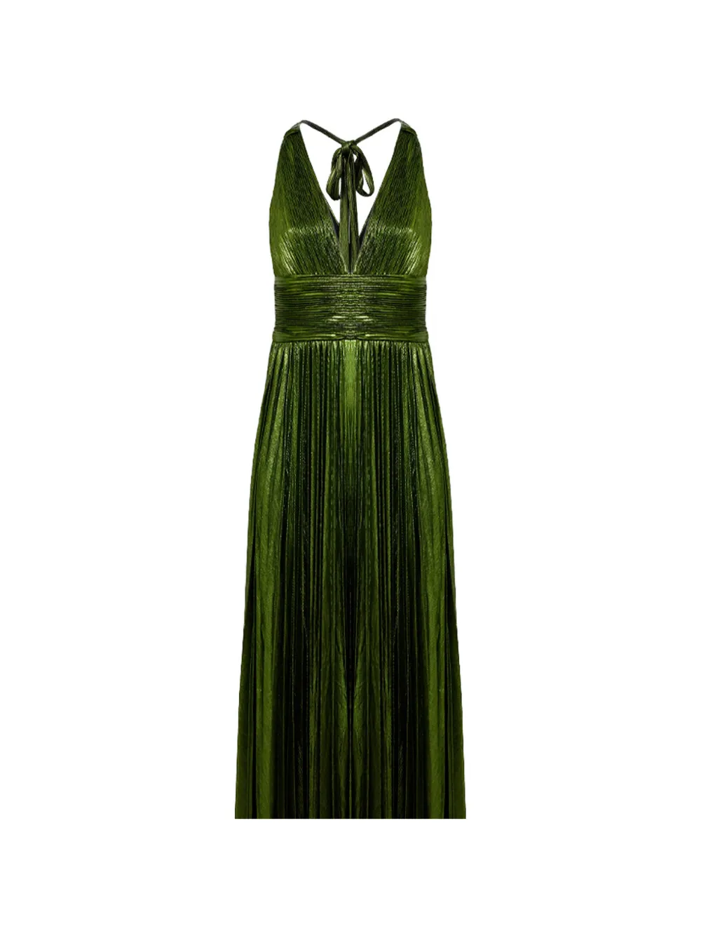 Retrofete Perindo geplooide maxi-jurk Groen