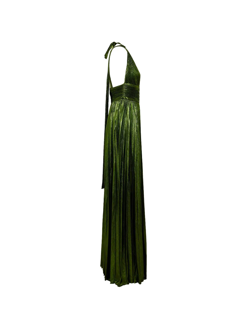 Retrofete Perindo geplooide maxi-jurk Groen