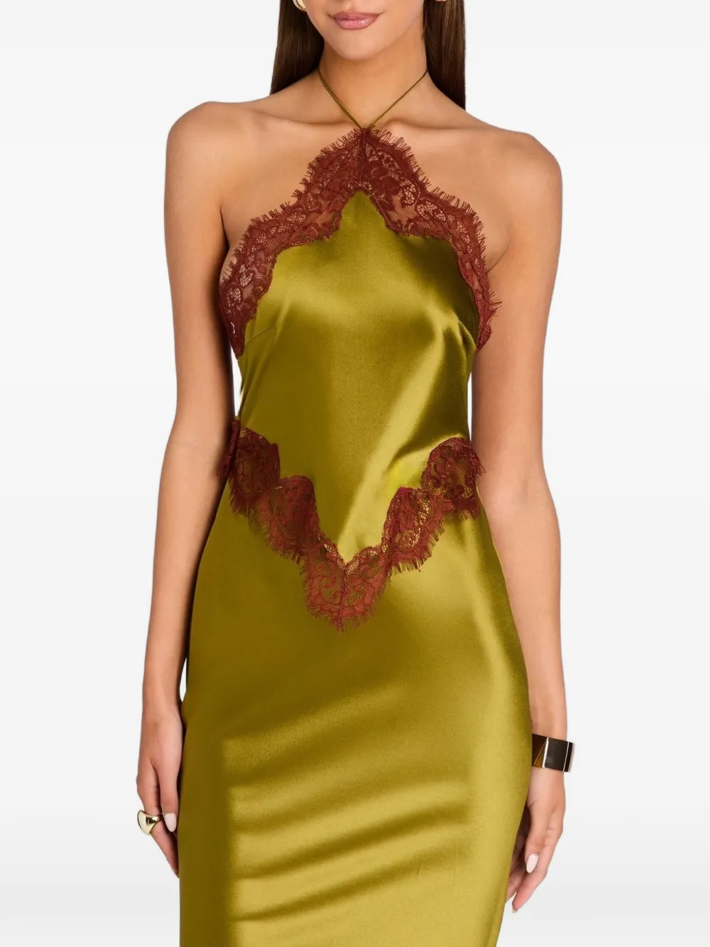 Retrofete Everly lace-trim dress - Vert Retrofete Everly lace-trim dress - Vert