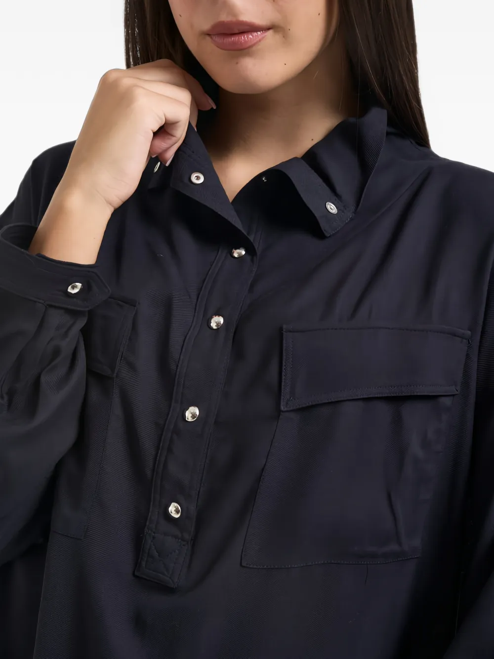 PINKO Blouse met zakken en knopen Blauw