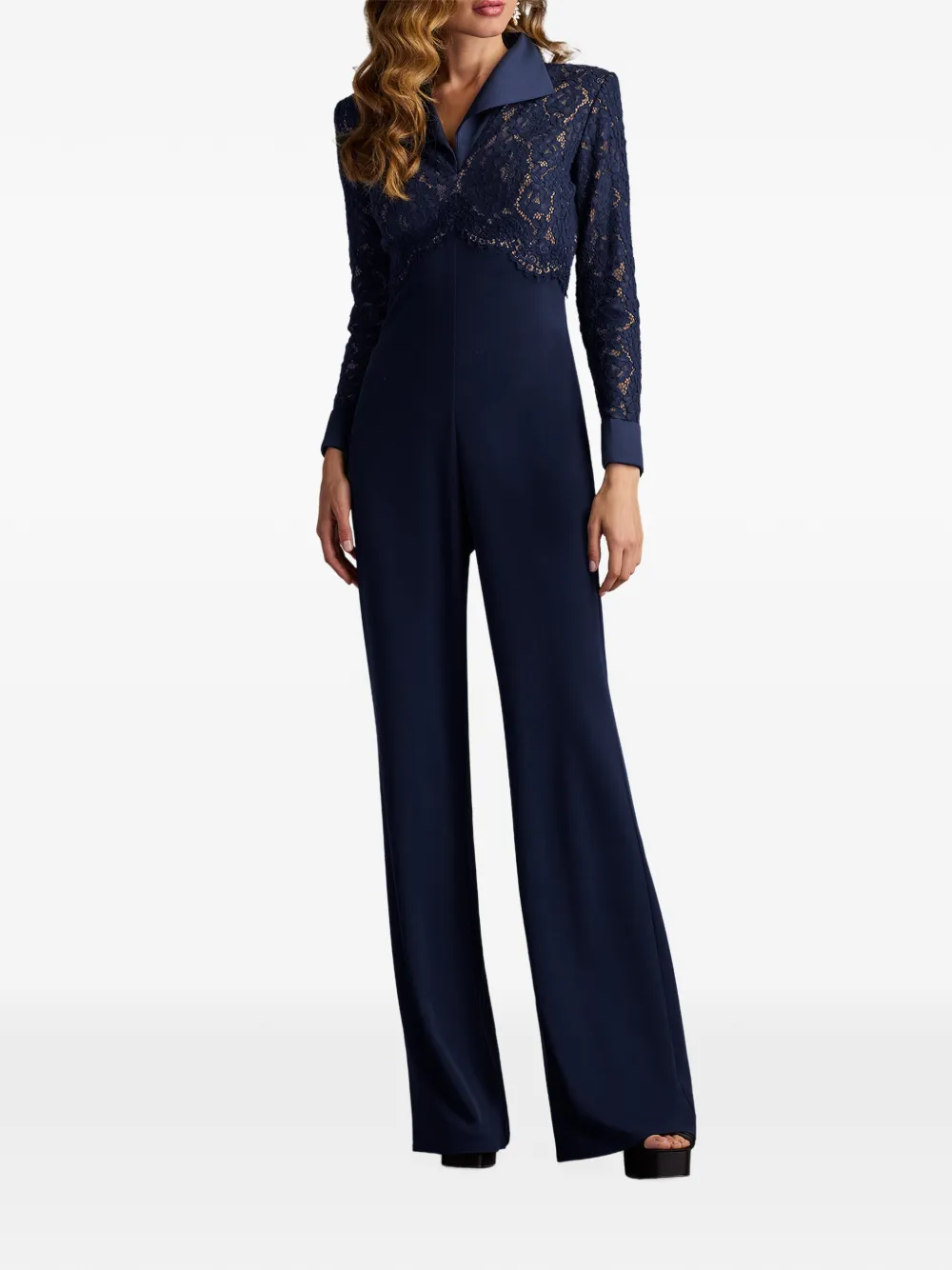 Tadashi Shoji Deacon lace-panelled jumpsuit Blauw