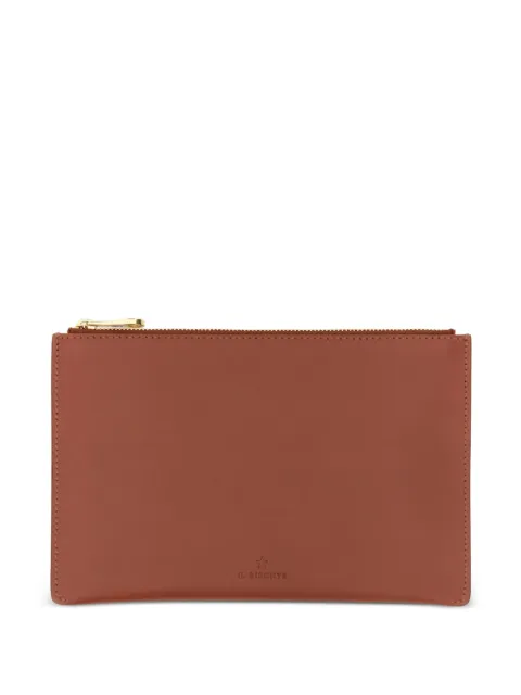 Il Bisonte zip-top leather pouch