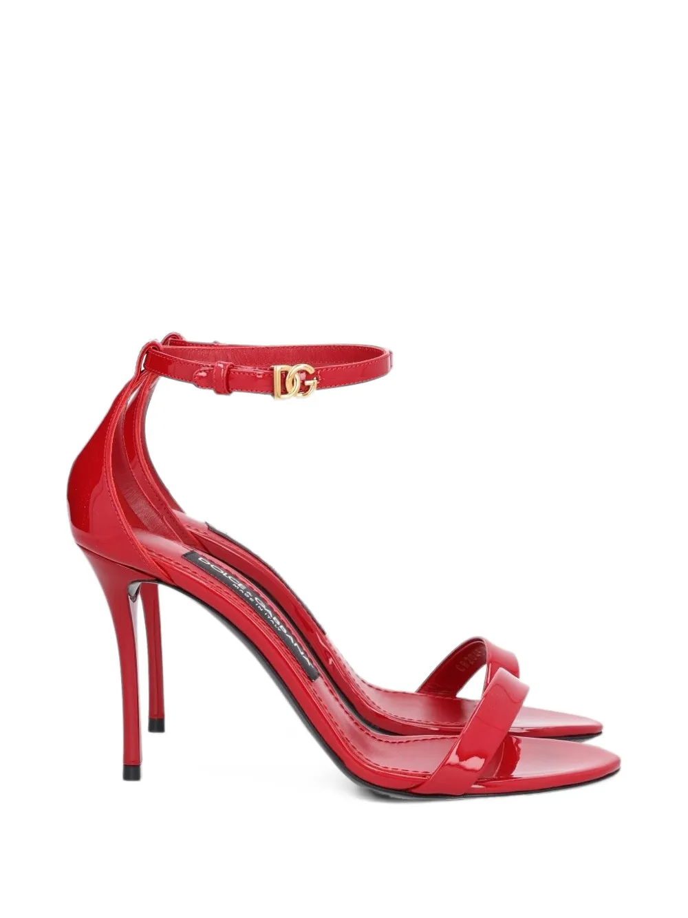 Dolce & Gabbana logo patent leather sandals - Rot