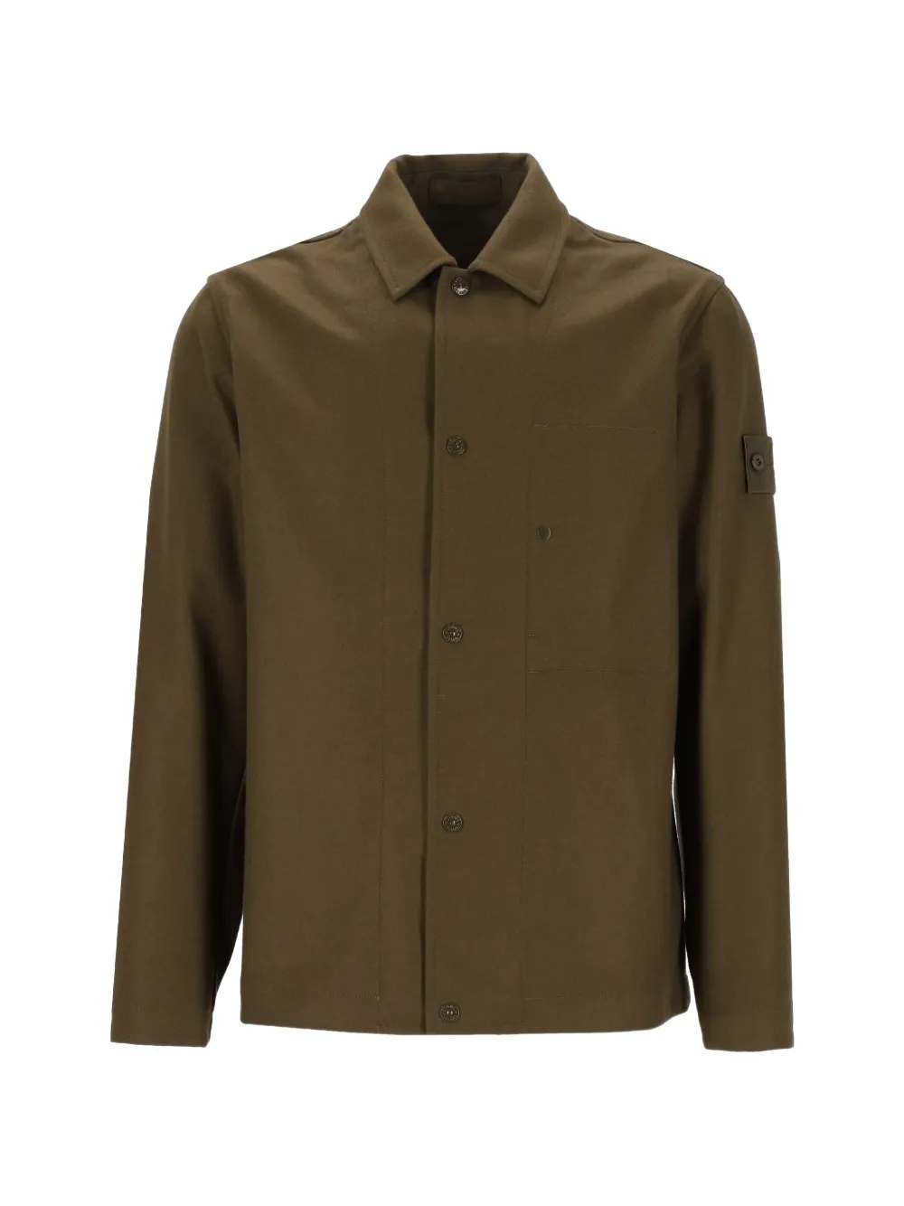 Stone Island 1200020 wool nylon flannel_S.I. Ghost overshirt - Verde