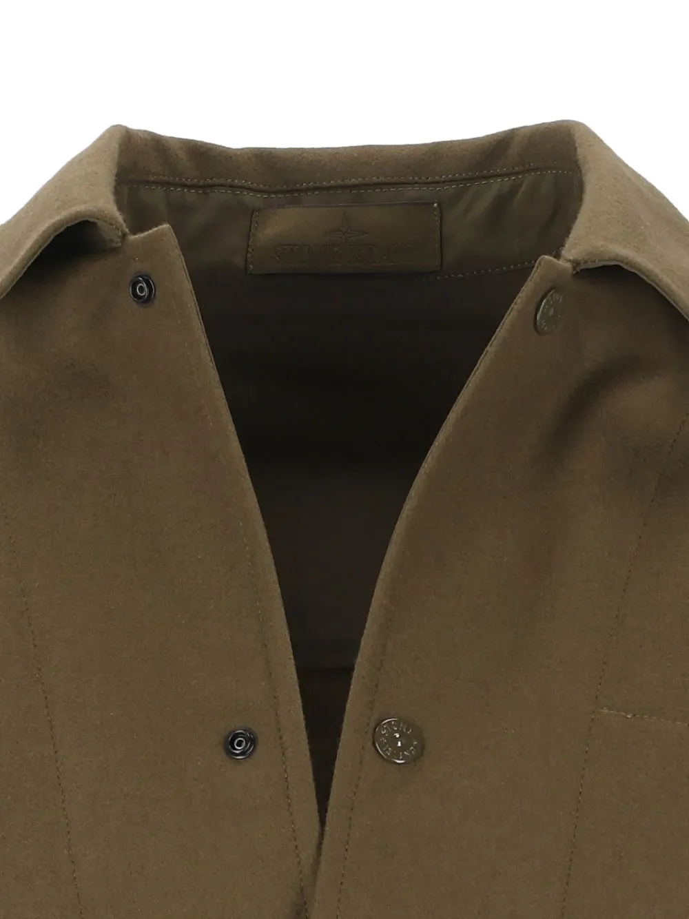 Stone Island 1200020 wollen nylon flanellen_D.I. Ghost shirtjack Groen