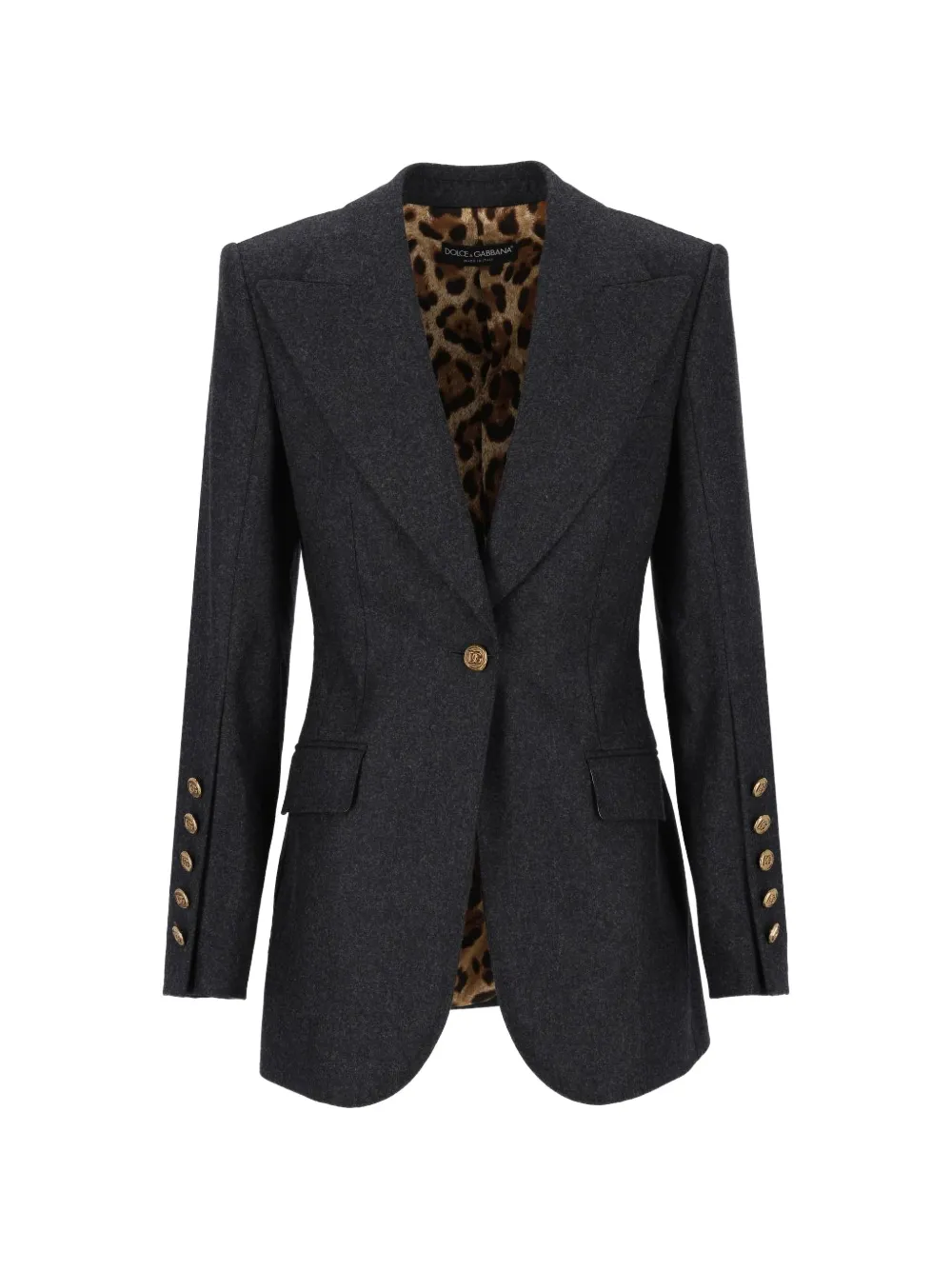 Dolce & Gabbana Turlington single-breasted jacket in wool flannel - Grau