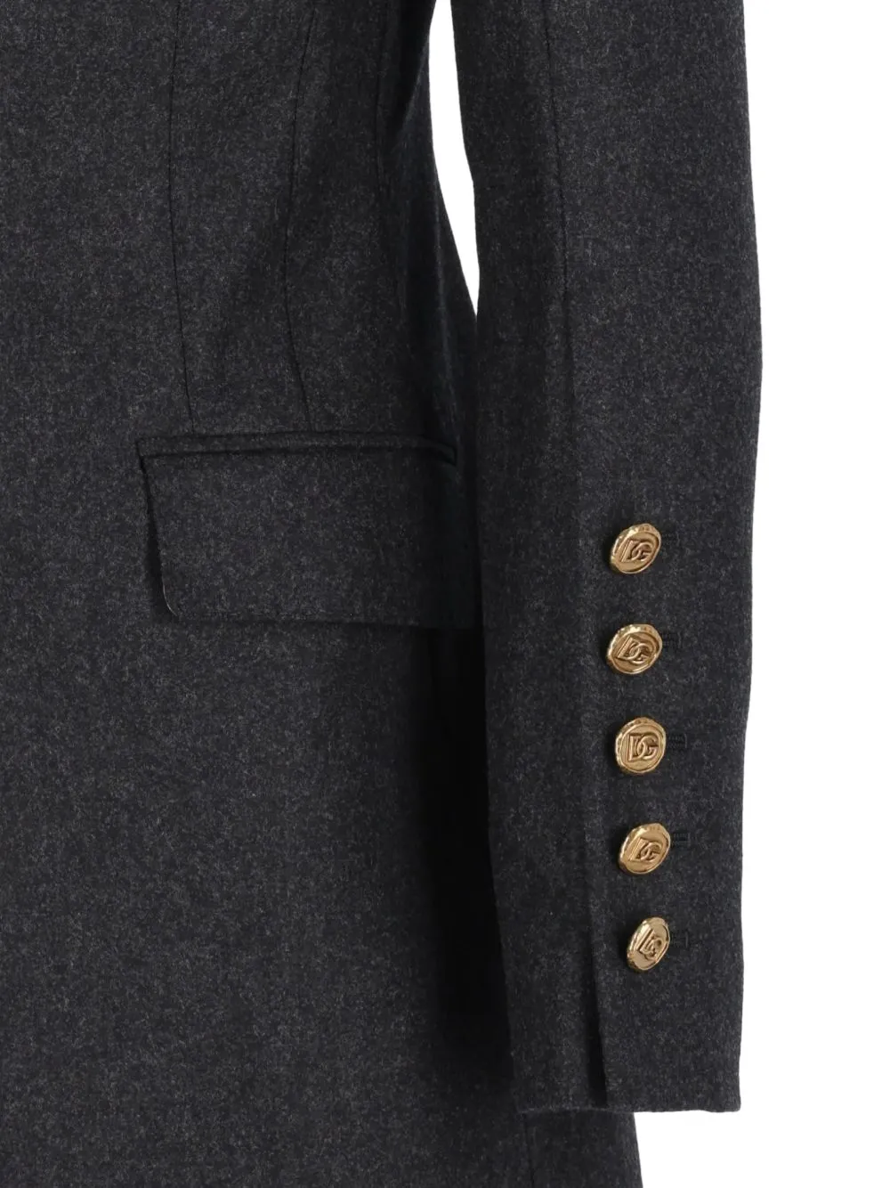 Dolce & Gabbana Turlington wollen flanellen jack met enkele rij knopen Grijs