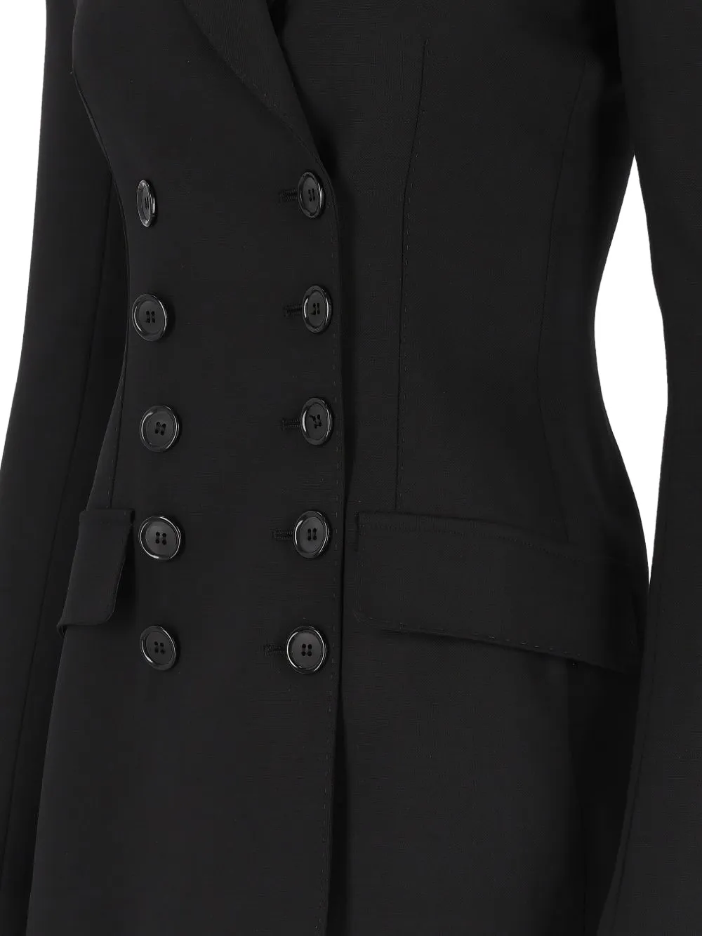 Dolce & Gabbana Wollen jack met dubbele rij knopen Zwart