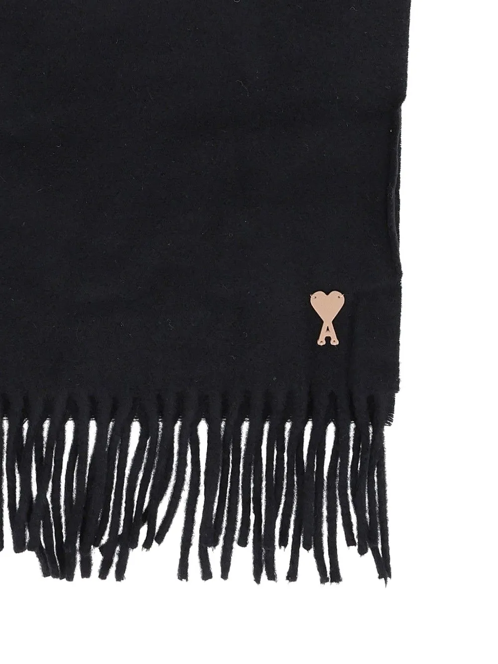 AMI Paris Ami de Coeur patch scarf Zwart