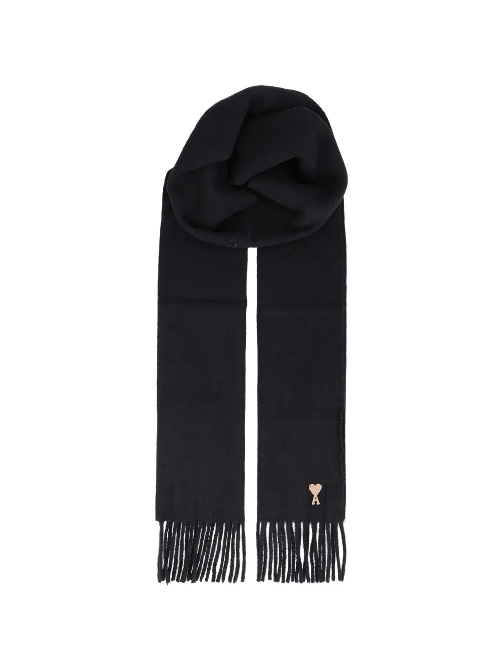 AMI Paris Ami de Coeur patch scarf - Schwarz