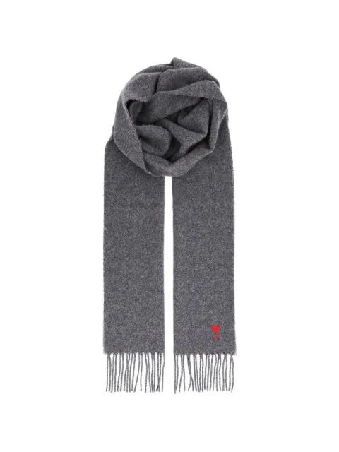 AMI Paris Ami de Coeur embroidered scarf