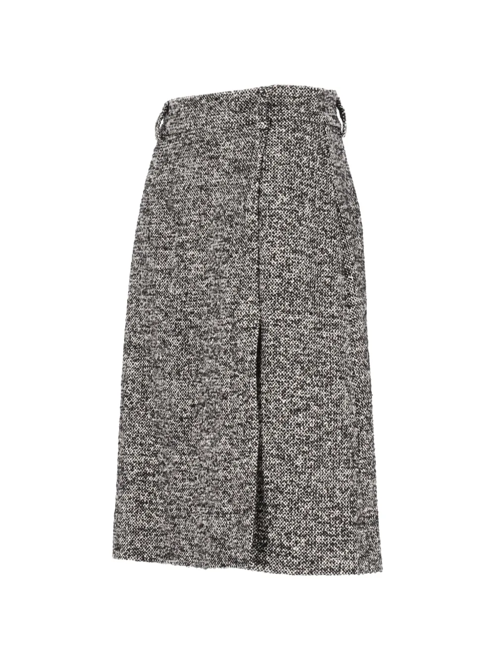 Dolce & Gabbana bouclé-knit belt-loops midi skirt Zwart