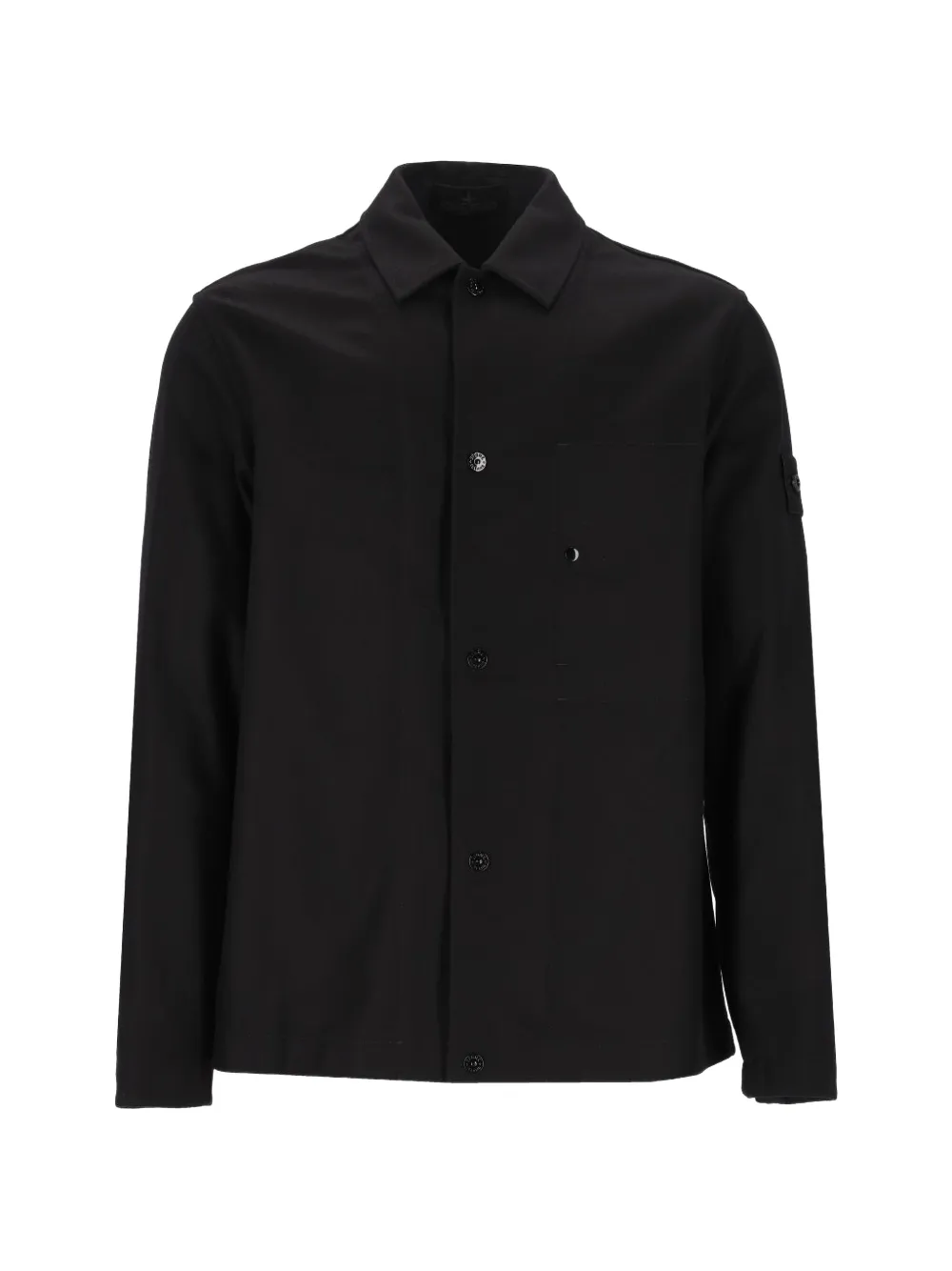 Stone Island 1200020 wool nylon flannel_S.I. Ghost overshirt - Nero