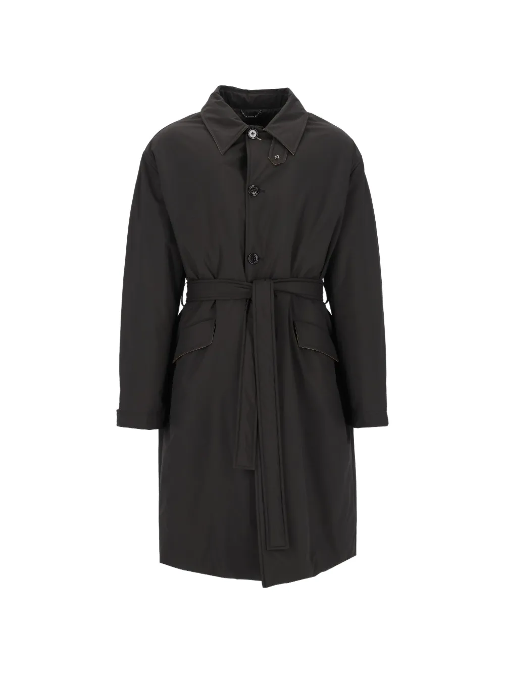 Dolce & Gabbana belted single-breasted car coat - Black