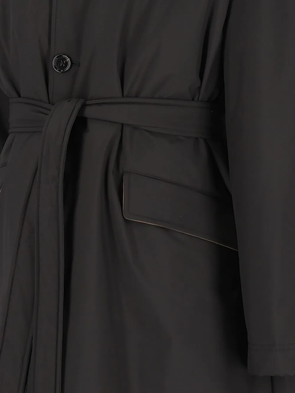 Dolce & Gabbana Car coat met enkele rij knopen en ceintuur Zwart