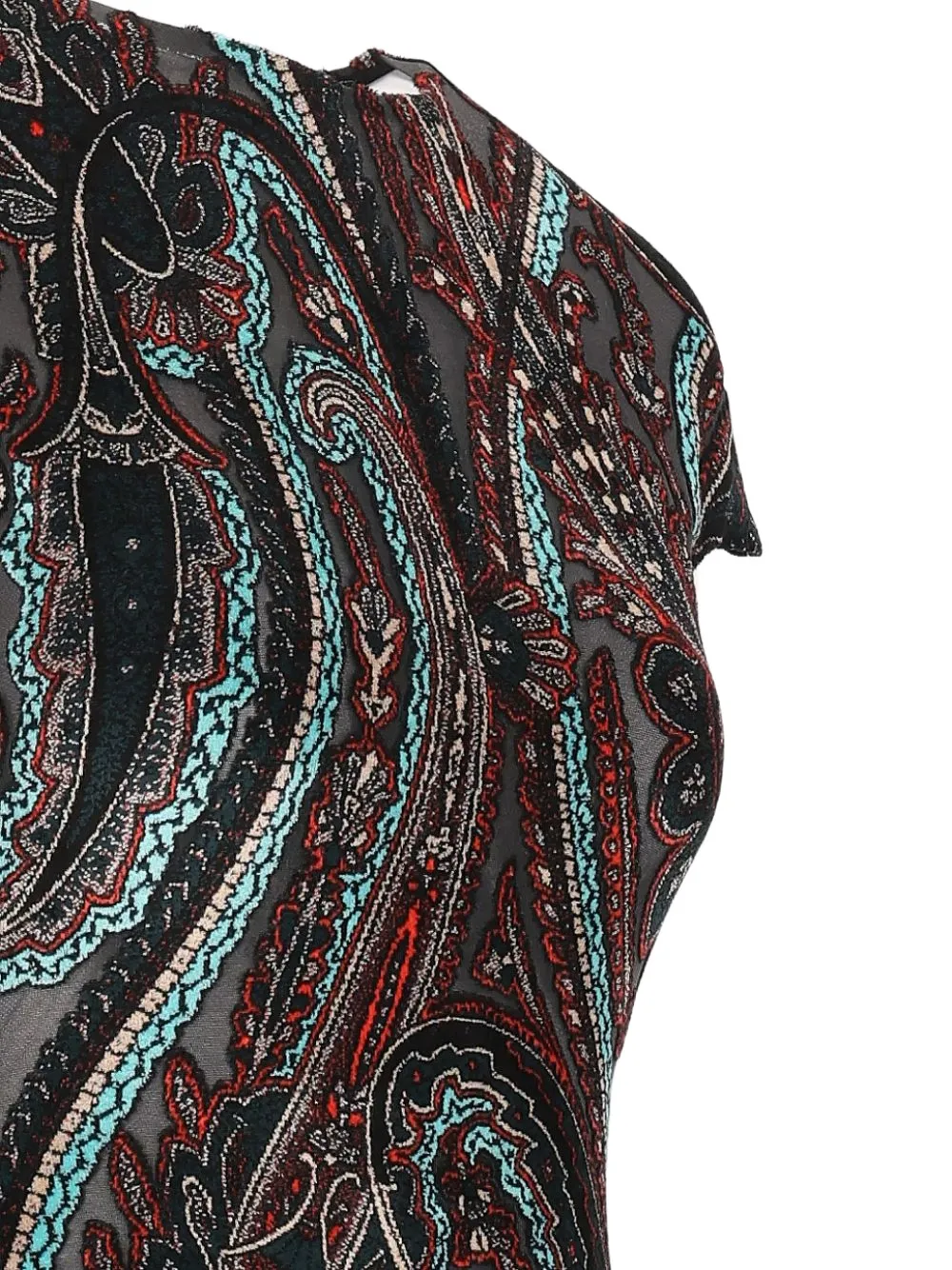 ETRO Maxi-jurk met paisley-print en korte mouwen Zwart