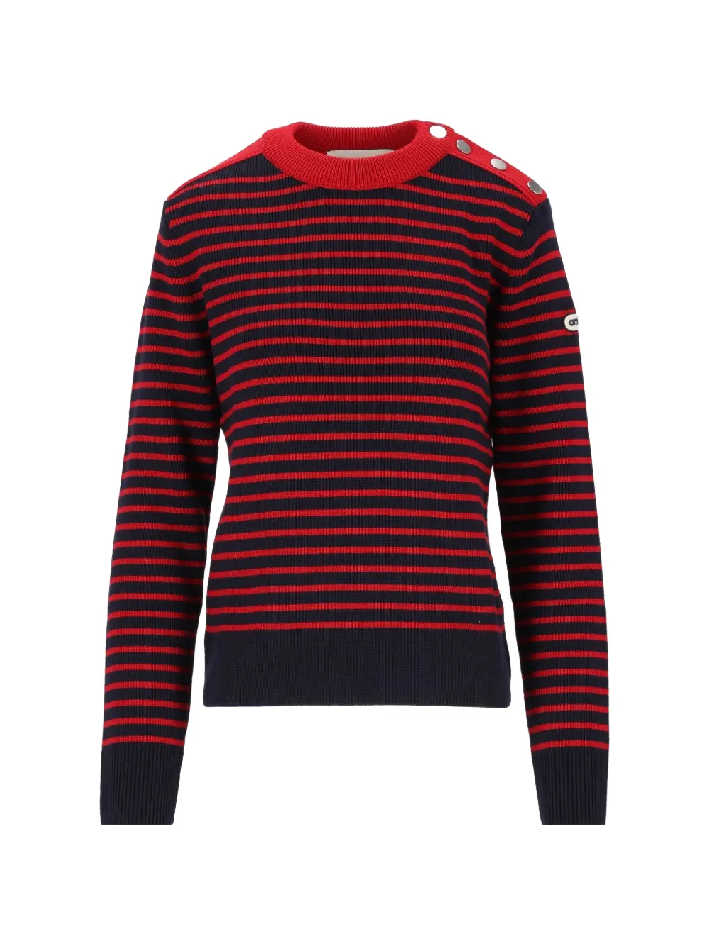 AMI Paris striped button-detail sweater - Blu