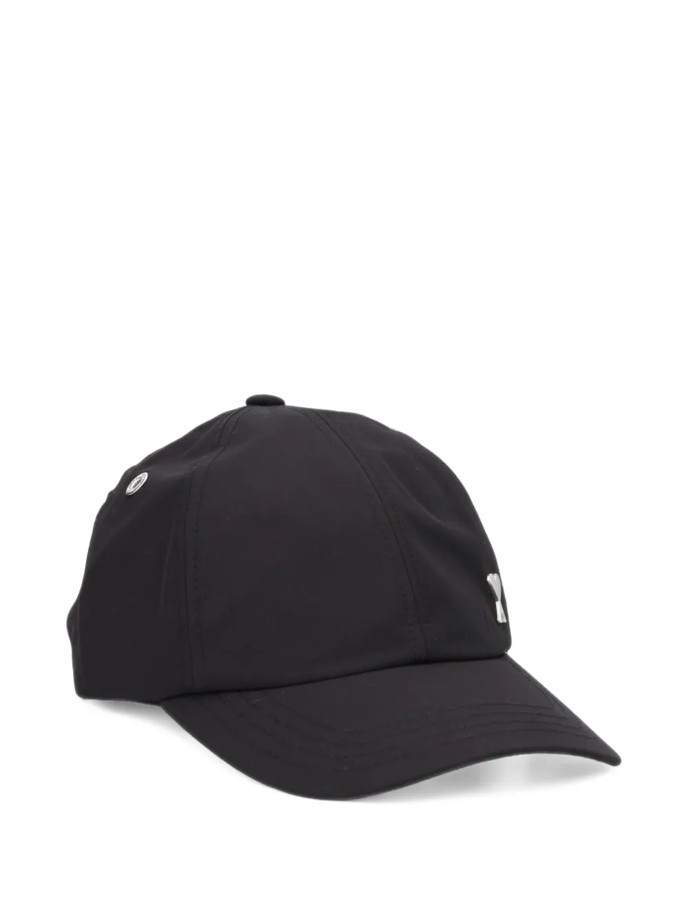 AMI Paris black cotton Ami de Coeur stud cap Zwart