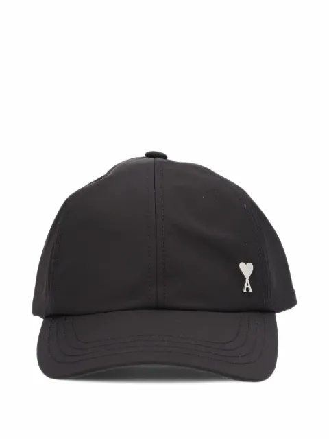 AMI Paris black cotton Ami de Coeur stud cap