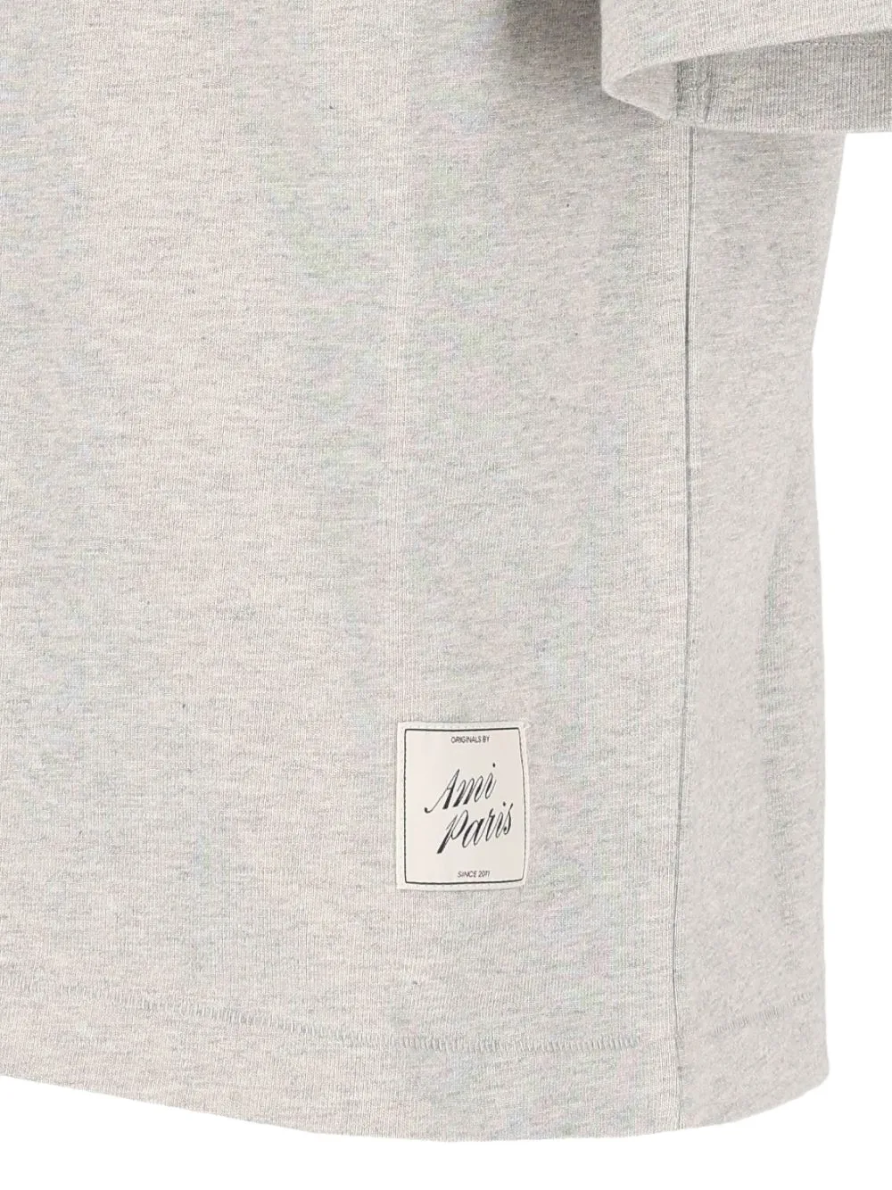 AMI Paris T-shirt met logopatch Grijs