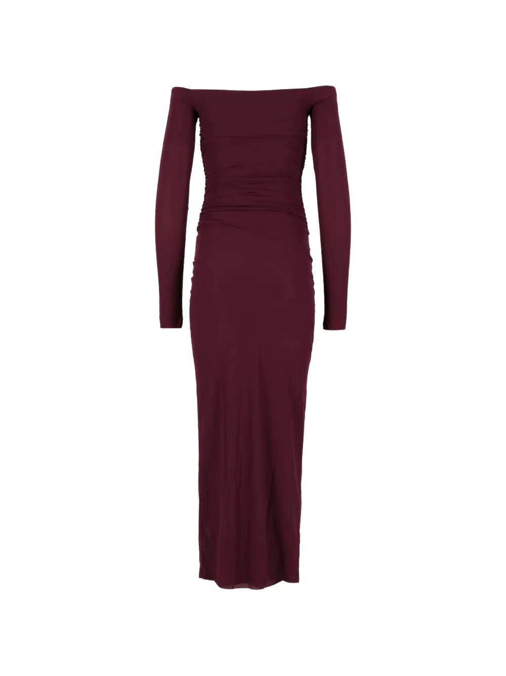 Amazuìn Noemi off-shoulder draped midi dress Rood