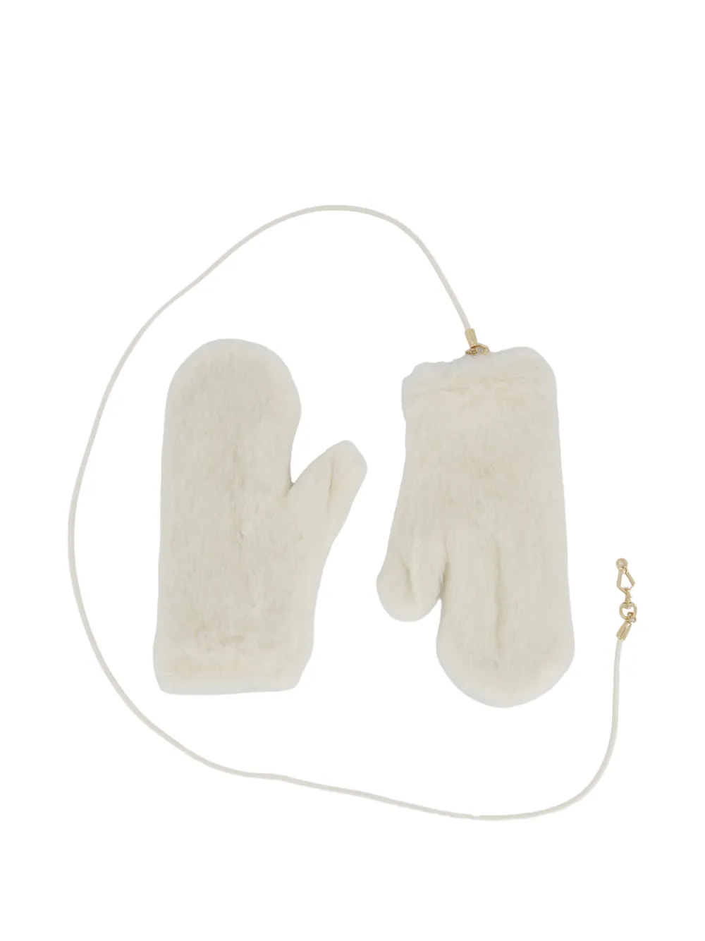 Max Mara alpaca and wool teddy fabric mittens Wit