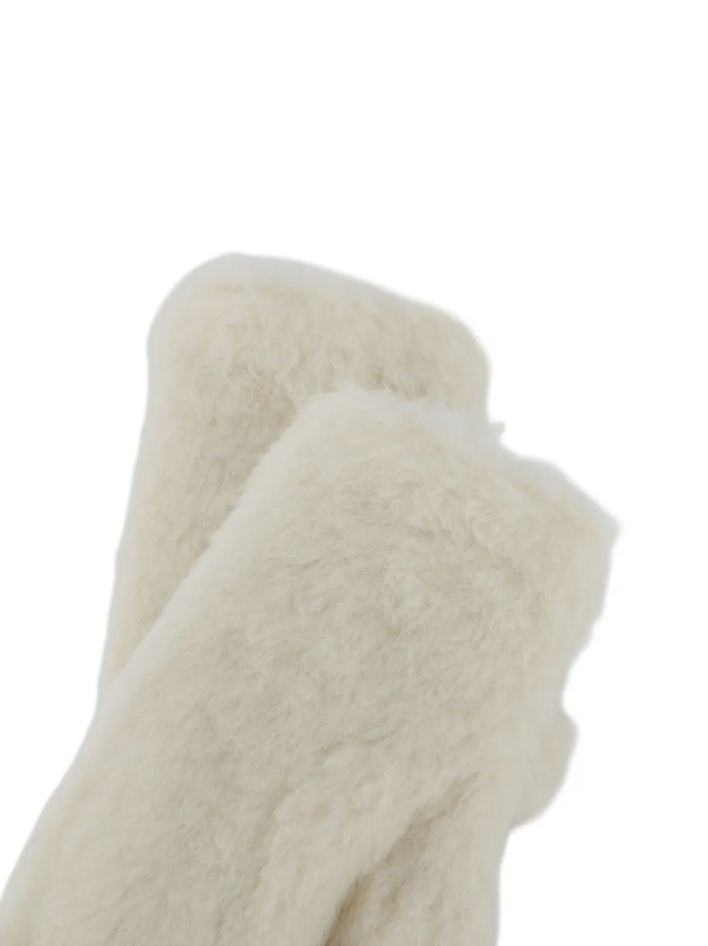 Max Mara alpaca and wool teddy fabric mittens Wit