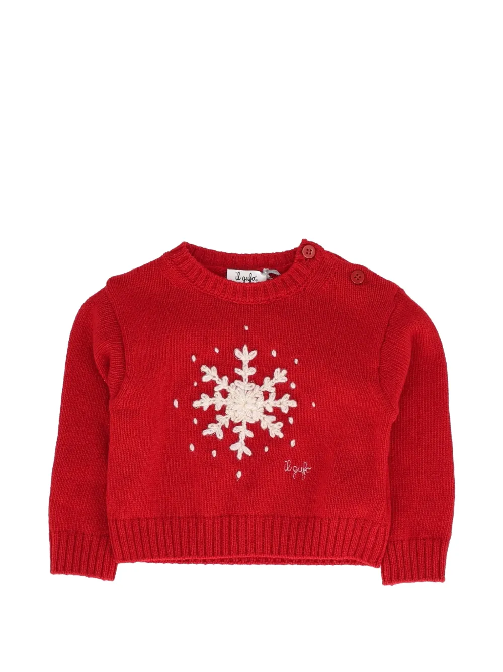 Il Gufo pull en laine à flocon brodé - Rouge Il Gufo pull en laine à flocon brodé - Rouge