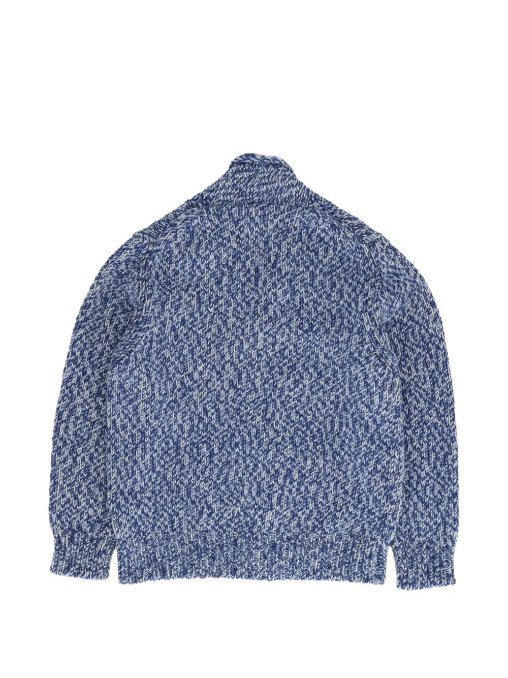 Il Gufo Grofgebreid vest met sjaalkraag Blauw
