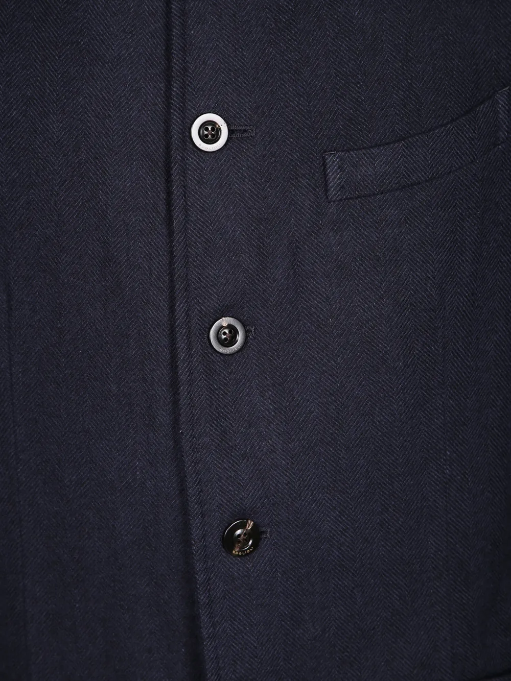 Boglioli herringbone-weave high-neck blazer Blauw