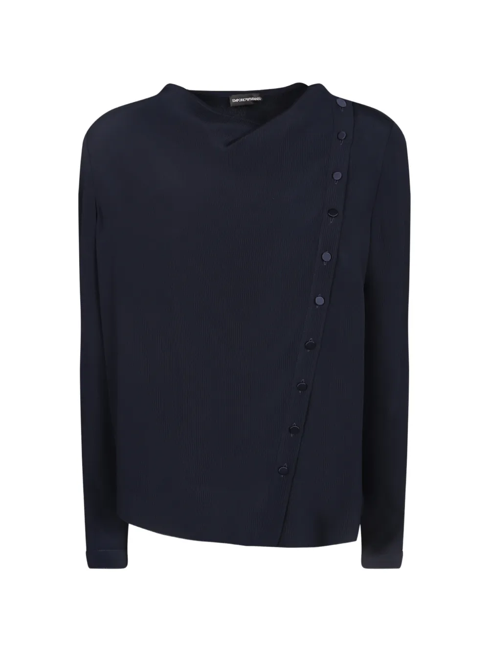 Emporio Armani Canneté fabric blouse signature capsule - Blu