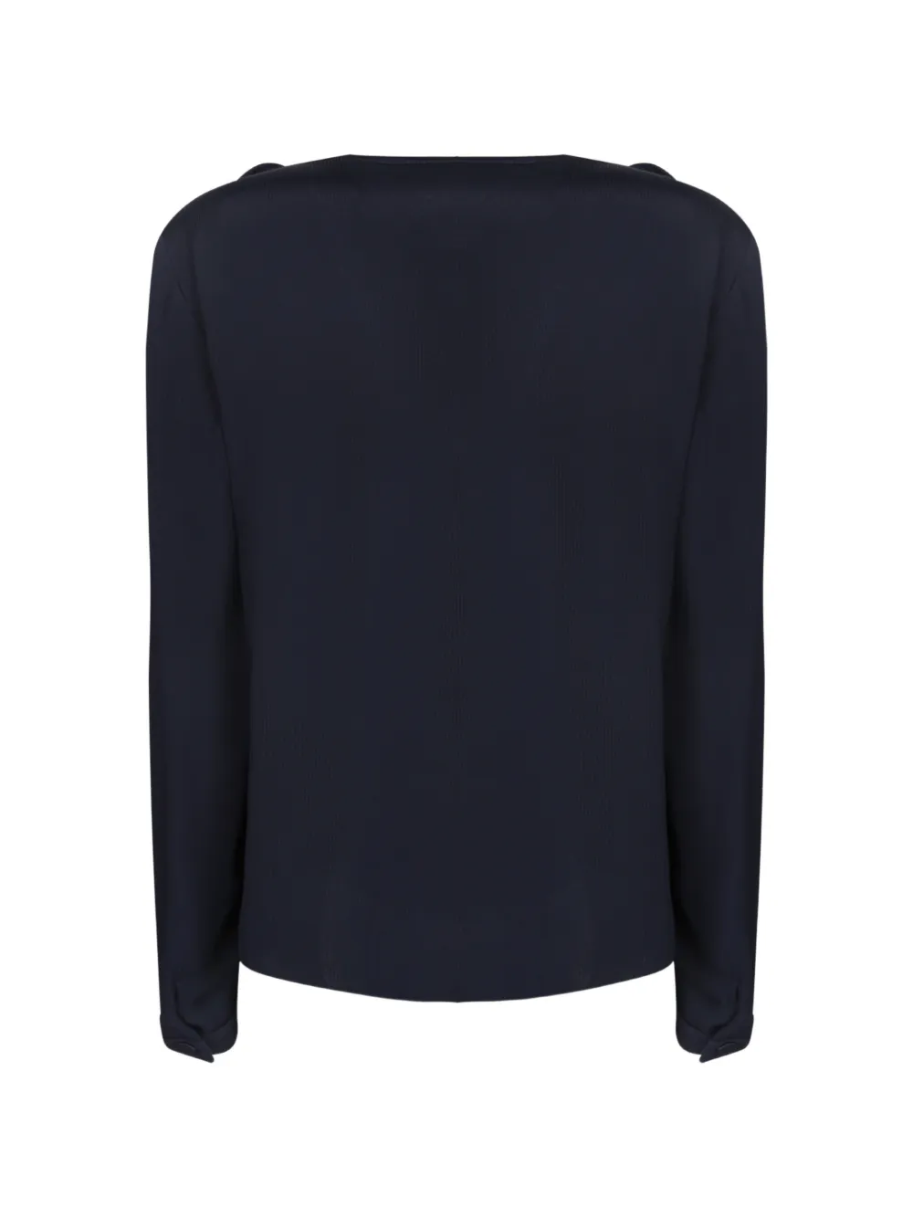 Emporio Armani Canneté fabric blouse signature capsule Blauw