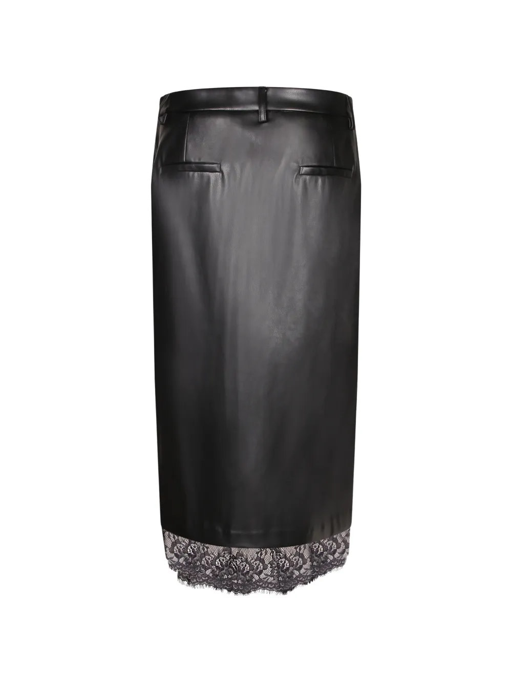 ERMANNO FIRENZE Midi-rok van imitatieleer Zwart