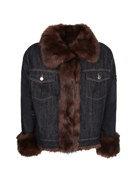 ERMANNO FIRENZE faux-fur trim denim jacket