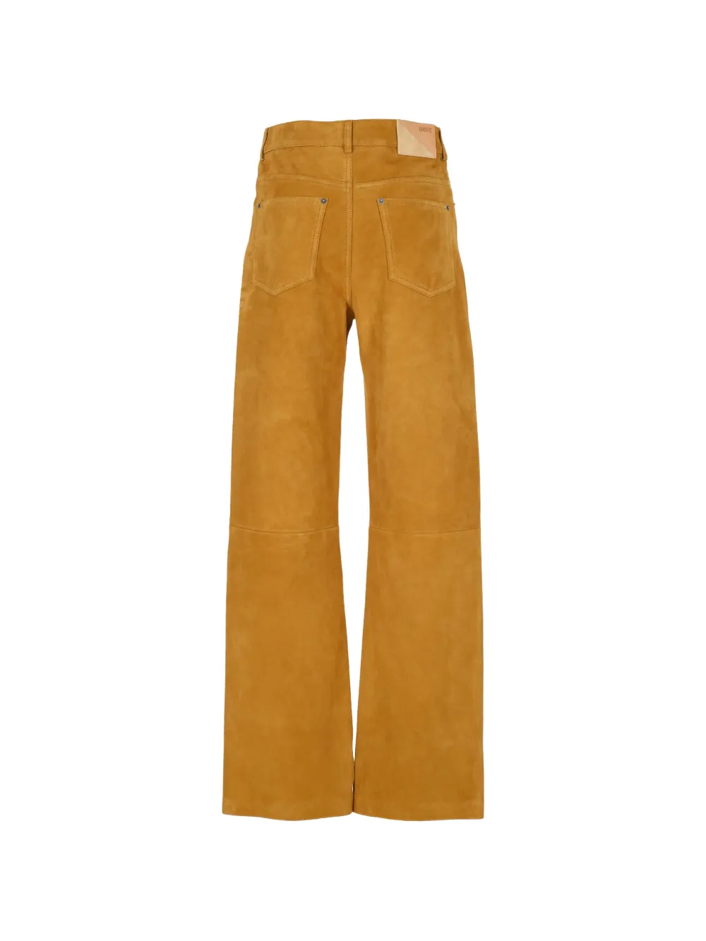 LOEWE Broek met wijde pijpen en suède-afwerking Bruin