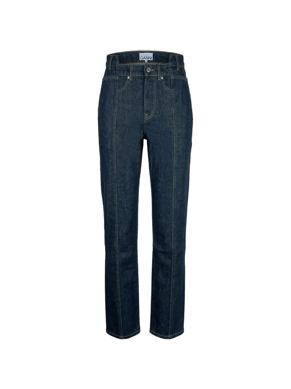 GANNI slub-denim Fold jeans - Blu
