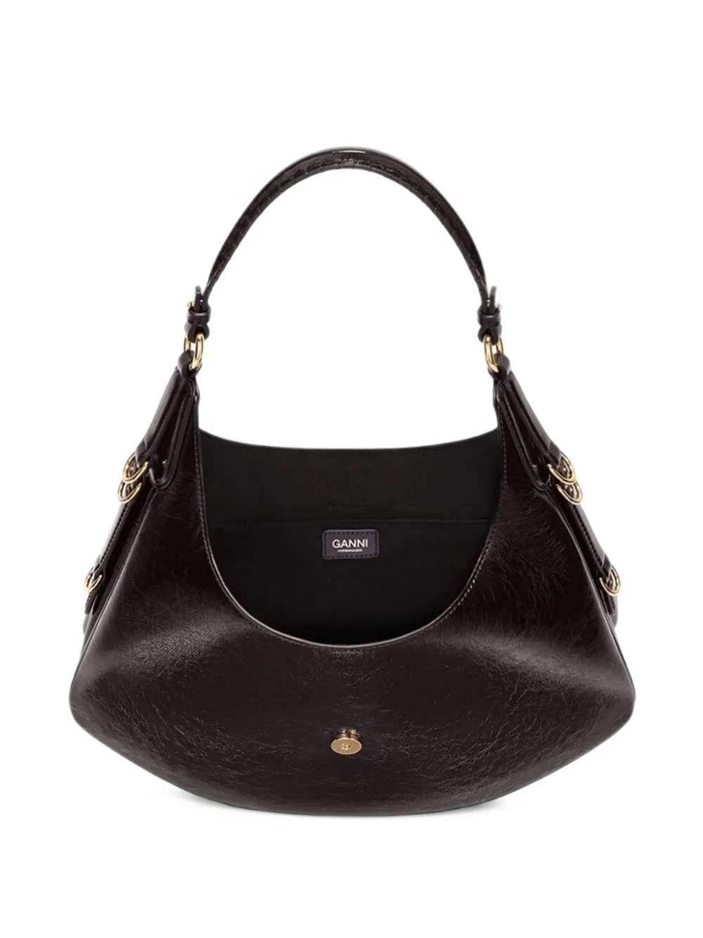 GANNI small Kat bag in brown shine Bruin