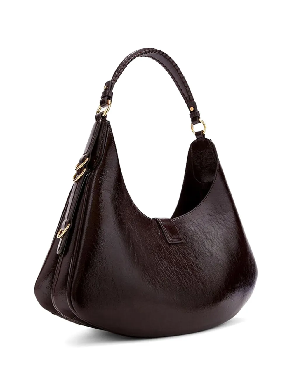 GANNI small Kat bag in brown shine Bruin