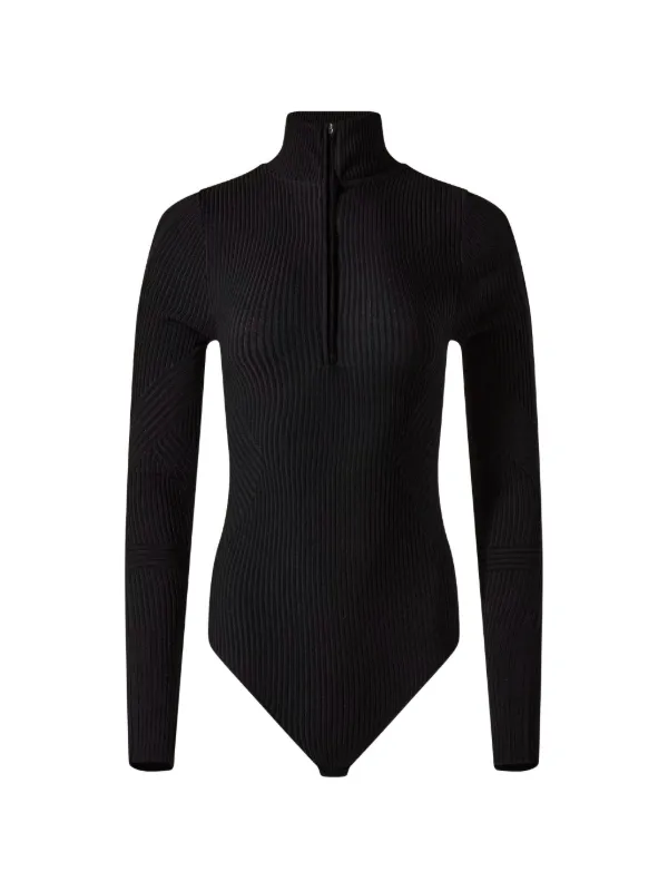 Perfect Moment Wool-blend Base Layer Bodysuit in Black