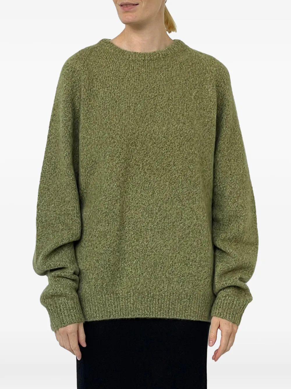 Frenckenberger marl-knit crew-neck sweater - Green