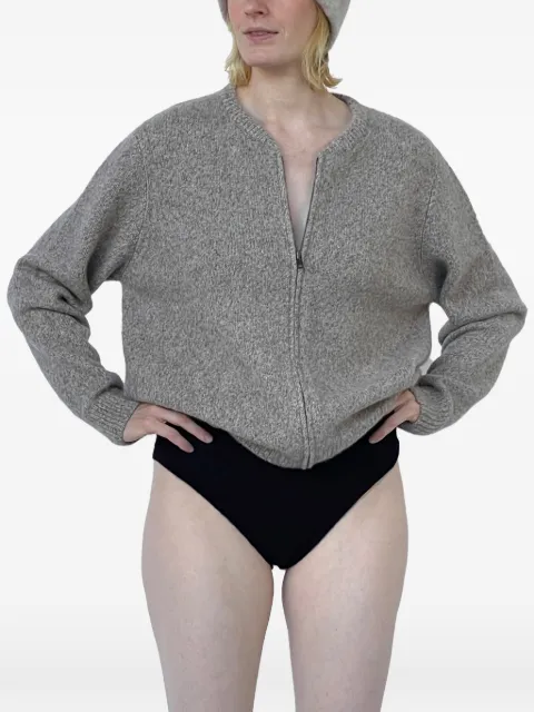 Frenckenberger zip-up marl-knit cardigan