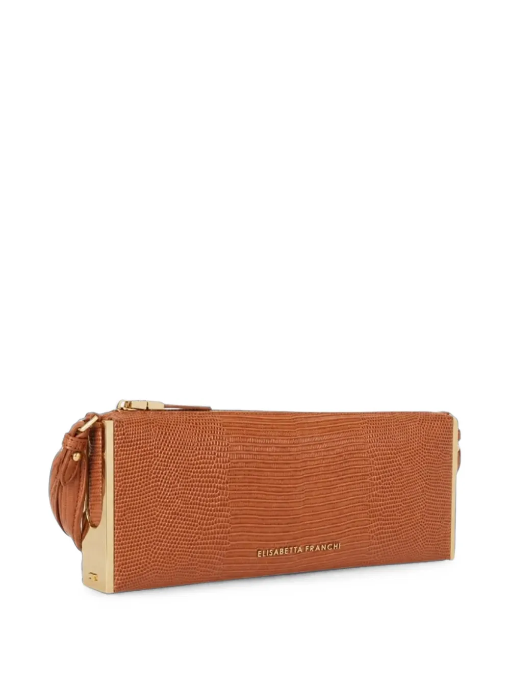 Elisabetta Franchi Shopper met hagedissenhuid-effect Bruin