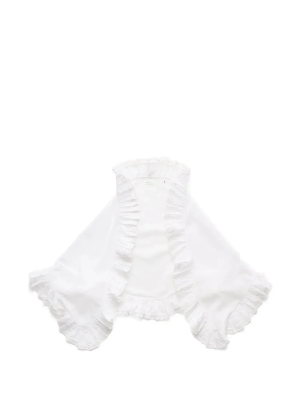 Skall Studio Beatrice Ruffled Lace-trim Scarf In White