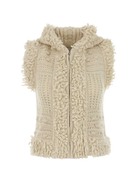 FENDI cable-knit hooded gilet