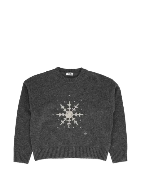 Il Gufo snowflake-embroidered wool sweater