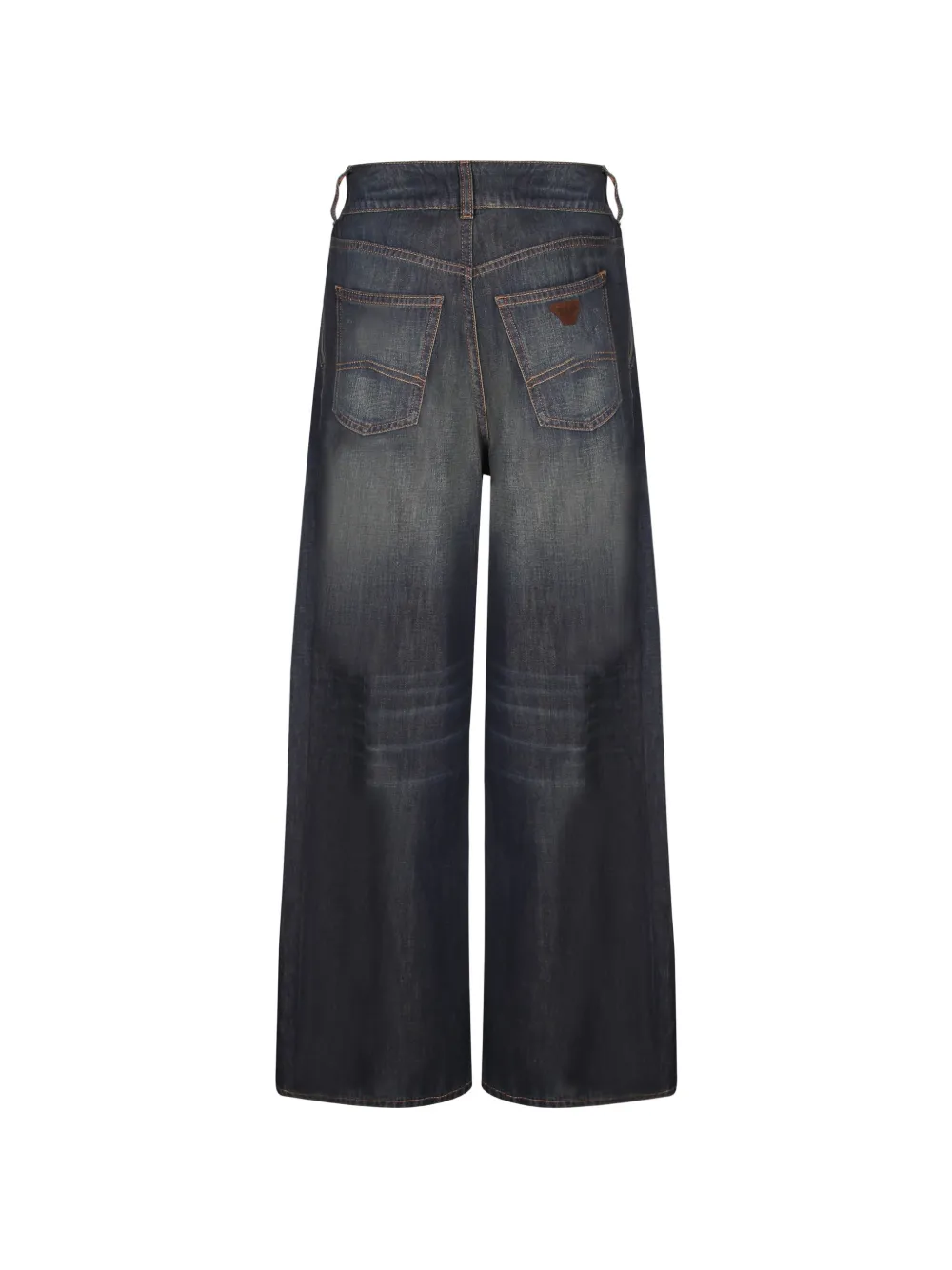 Emporio Armani Geplooide jeans met whisker-effect Blauw