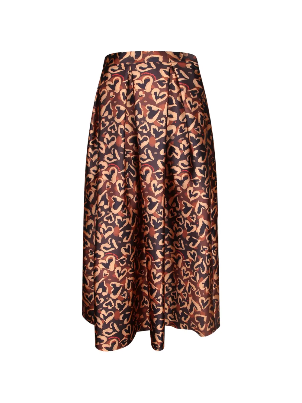 alessandro enriquez heart-print pleated maxi skirt - Braun