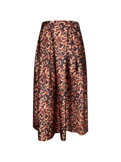 alessandro enriquez heart-print pleated maxi skirt